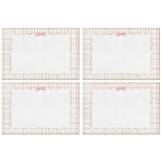 Napperons pour Table à Manger Tapis de Table à Carreaux Rouges pour Baby Showers Mariages Anniversaires-Carreaux Rouges 4 Pcs
