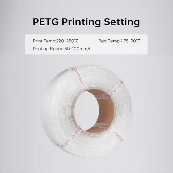 PETG Filament 1.75mm 3D Printer Filament 1kg(2.2lbs) Higher Toughness 3D Printing Filament Compatibl