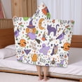 thumbnail image 5 of Halloween Cute Trick or Treat Characters Hooded Bath Towel，50"x30" for Ages 3 To 12 Kids, Quick Dry Lightweight Soft Microfiber Hood Beach Towel Cover Up for Kids, 5 of 7