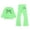 0-Green158, variant on Sweatsuit for Girls Bow Crew Neck Pullover Sweatshirt Flared Pants Set, Sizes 3-10