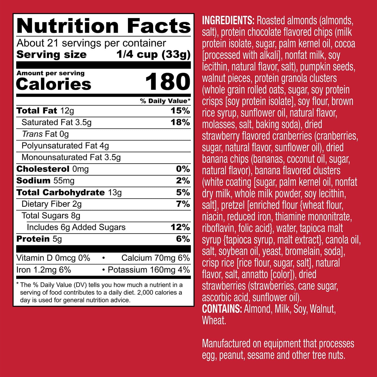 WildRoots Omega Powerhouse Trail Mix, Healthy Snack with Nuts & Fruit, 24 oz. With White Bowl By OMA