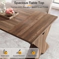 thumbnail image 6 of Tribesigns 63" Dining Table for 4-6 People, Farmhouse Wood Kitchen Table for Dining Room, Brown, 6 of 7