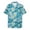 Blue Flowers, variant on Palm Leaf Hawaiian Shirt Casual Men Comfortable Breathe Size XXS Mens Vacation Shirts Soft Short Sleeve for Prom,party,Dinner