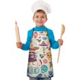 thumbnail image 2 of Colorful Mexican Elements Kids Aprons for Girls and Boys,Adjustable Neck Strap Toddler Aprons for Kids Cooking Baking,23.6"x19", 2 of 7