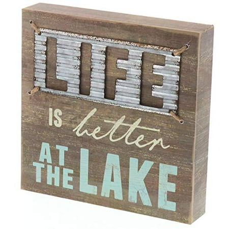 - Barnyard Designs Life Is Better At The Lake Box Sign Decorative Rustic Wood Lake House Cabin Home Wall Decor 8