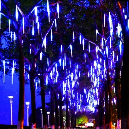 Blue Indoor Christmas Tree Lights Zerone 30cm/50cm Falling Rain Light,Waterproof SMD2835 LED String Lights 8 Tube Meteor Shower Light Christmas Holiday Outdoor Decor Tree Decoration, Light Bulb Tubes,Light Tube ()
