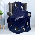 thumbnail image 4 of Half Moon Soft Flannel Fleece Throw Blanket, Phases of Crescent Astronomy Science Educational Pattern, Cozy Plush for Indoor and Outdoor Use, 50" x 70", Violet Blue Tan, by Ambesonne, 4 of 5