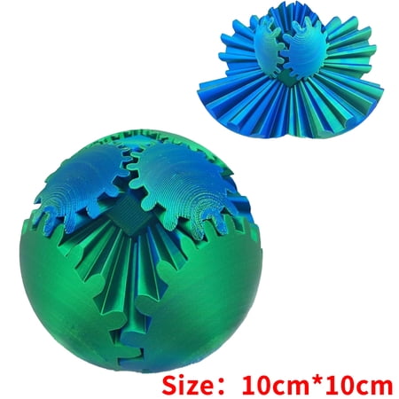 Gear Ball,GearSphere 3D Printed Gear Ball Spin Ball or Cube Fidget Toy,The Steampunk Whirling Gear Ball Wonder Fidget for Relaxing