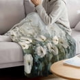 thumbnail image 3 of Spring Floral Blanket Soft Cozy Warm Throw Blanket for Couch, Plush Fuzzy Flannel Fleece Blankets for Sofa, Botanical Abstract Oil Painting Flowers Plant Bed Blankets Gifts for Men, 32"x48", 3 of 9