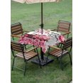 thumbnail image 3 of Outdoor Tablecloth with Umbrella Hole and Zipper, Valentine's Day Square Table Cloth 60x60 Inch Waterproof Tablecloth, Love Tree Branch Truck Roses Romantic Picnic Table Cover for Patio Camping, 3 of 7
