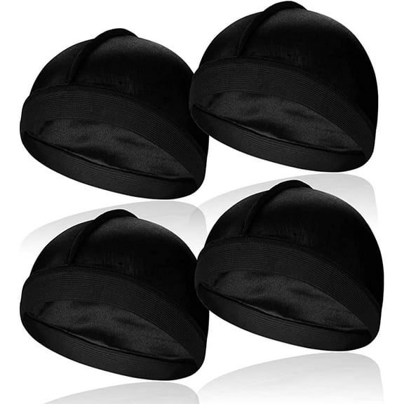 4 Pcs Elastic Silky Wave Cap, Satin Men Doo Rags Caps for 360, 540, 720 Waves, Great for Athletes, Hip-hop Lovers and so on