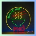 thumbnail image 3 of Shinelab Bun Bo Hue Pho Neon Sign, Vietnamese Cuisine Wall Art Light, Vietnam Restaurant Wall Decor 0506, 3 of 4