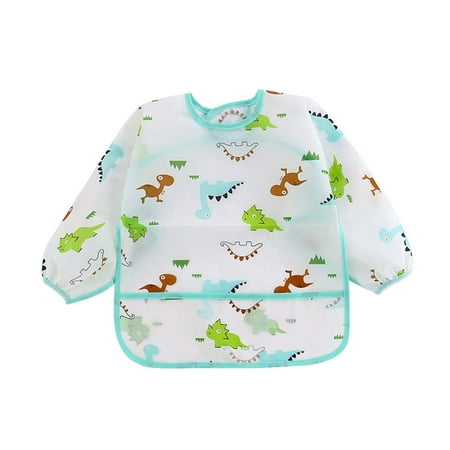 

Cute Children Baby Kids Toddler Waterproof Long Sleeve Smock Feeding Bib Apron Fit 1-6 Years