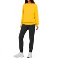thumbnail image 2 of Women's Two-Piece Casual Suit, Solid Color Fleece-Lined Suit with Contrast Colors, Sweatpants with Pockets, Fashionable and Warm Outfit,Yellow,L, 2 of 6