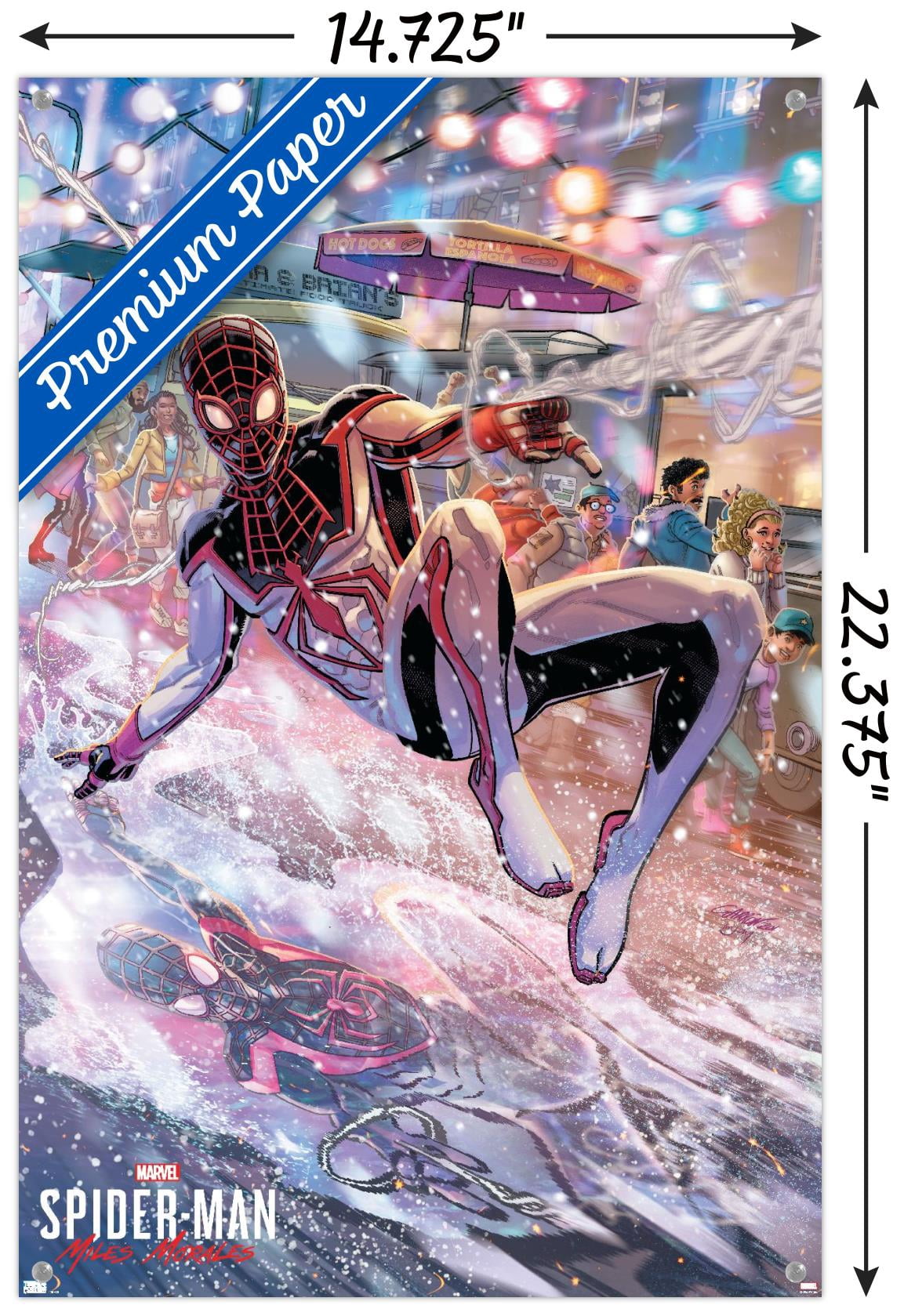 Marvel Spider-Man: Miles Morales - JaVier Garron Wall Poster with Pushpins, 14.725" x 22.375"