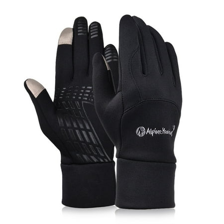 Outdoor Touch Screen Gloves for Driving Riding Warmness, Fleece Gloves Unisex Style in Black in XL Size