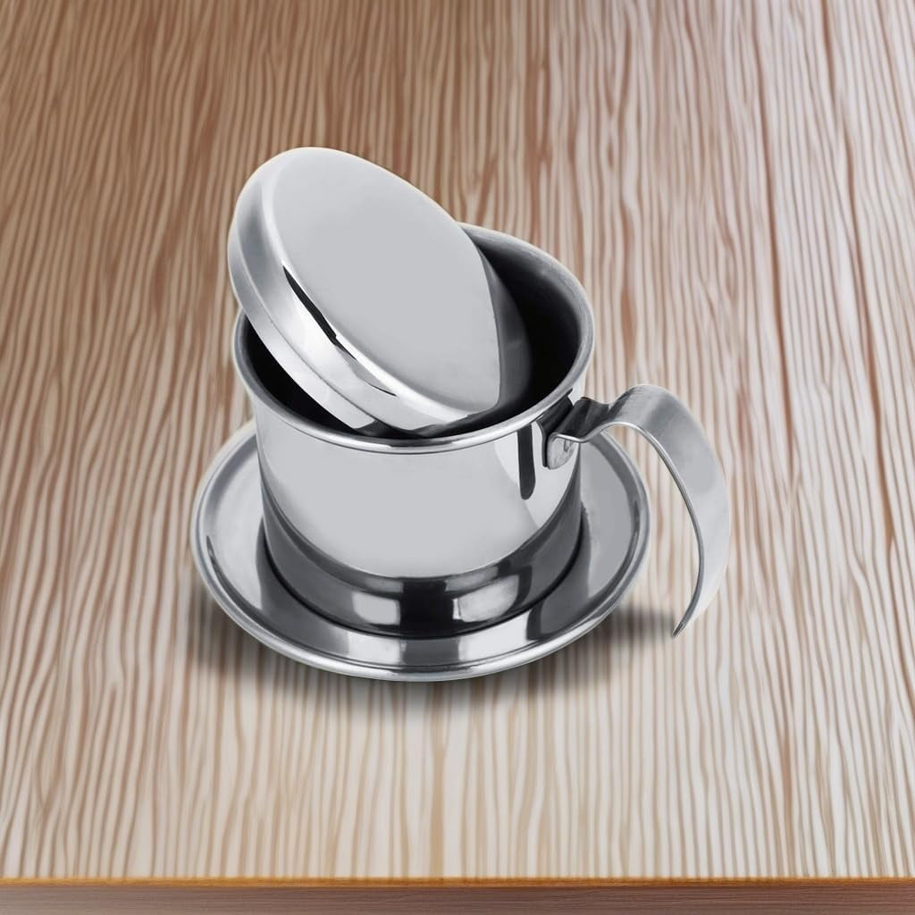 ABCISI Coffee Maker Pot, Stainless Steel Vietnamese Coffee Drip Filter Maker, Single Cup Coffee Drip Brewer, Portable for Home Kitchen Office Outdoor Use, Best Gift Choice for Baristas Coffee