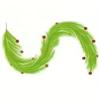 geerera Lime Green Pampas Grass Garland, 6Ft Artificial Hanging Decor with Glitter Balls, for Christmas Tree Decor, Indoor Outdoor Holiday Party