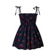 thumbnail image 2 of Summer Baby Girl Cute Cherry Print Sleeveless Sling Dress Casual Toddler Kids Cotton Sundress 2-6 Years, 2 of 8