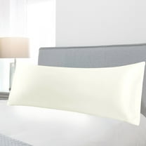 PiccoCasa 1Pc Soft Silky Satin Long Pillowcases for Bedding 20"x54" White