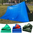 thumbnail image 2 of PE Rainproof Canvas Camping Tarp Thicken Sunshade Cloth Portable Camping Tent Waterproof Awning Dust Cover Outdoor Sunshade Sail (Green Sliver,2*3M), 2 of 7