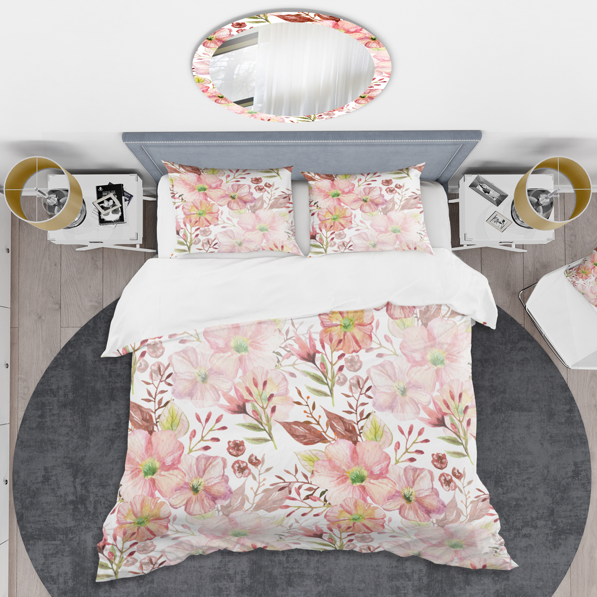 Designart 'Floral Botanical Retro III' Mid-Century Modern Duvet Cover Set