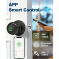 thumbnail image 6 of Fingerprint Smart Door Lock Handle with App Control, Biometric Keyless Entry Door Knob with Backup Keys, Security Door Handle for Bedroom Office Apartment, 6 of 7