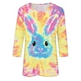 thumbnail image 6 of VgaVtl Holiday Womens Easter Shirt 3/4 Sleeve Tie Dye Clothes Women Festivals Loose Casual Pullover Tops, 6 of 6