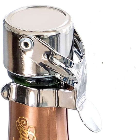 2pcs Champagne Stoppers - Patented Seal (no Pressure Pump Needed) - Professional Grade Champagne Bottle Stopper -  Sparkling Wine Stopper