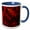 Blue/White, variant on 3drose, Red with Black Ink Splatter, 11oz Two-tone Red Mug