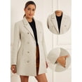 thumbnail image 2 of DARING DIVA Women's Notch Lapel Trench Double Breasted Winter Coats Beige XL, 2 of 6