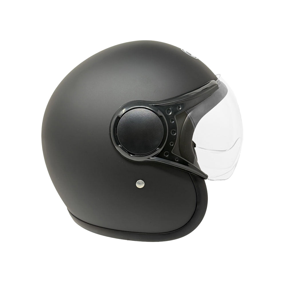 MMG Adult Motorcycle Helmet, Open Face Flip Up Visor DOT - Matte Black (Medium)