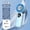 Light Blue-LB, variant on MMJ Portable Handheld Mini Fan Travel Essentials 6 Speeds 16900 RPM LED Display with Lanyard