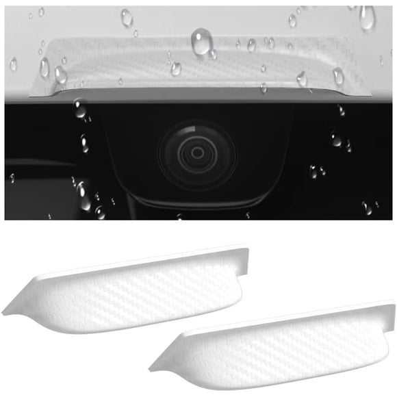 Two-pack of backup camera rain covers, effectively preventing rainwater from obstructing the view. These are universal rain covers for backup cameras, suitable for cars, SUVs, and trucks.,White/2PCS