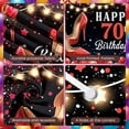 thumbnail image 4 of Red Glitter 70th Birthday Banner High Heel Design Display Star Pattern Red Balloon Glitter Birthday Background for 70th Birthday Party Women's Celebration Indoor Decoration, 4 of 9