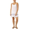thumbnail image 1 of Miken Juniors’ Adjustable Pom-Pom-Trim Cover-Up, X-Large, White, 1 of 2