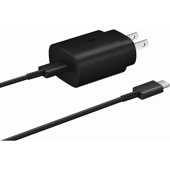 25W USB-C 3.0A Fast Charging Wall Charger Adapter & 1m Type-C Cable for Samsung Galaxy S9 S10 S20 Note 9 10 Plus, Black