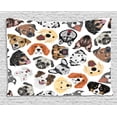 thumbnail image 1 of Dogs Tapestry, Graphic Faces of Various Different Dog Breeds Funny Happy Puppies Illustration Pattern, Wall Hanging for Bedroom Living Room Dorm Decor, 60W X 40L Inches, Multicolor, by Ambesonne, 1 of 2