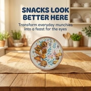 Chumbak Farmhouse Ceramic Platter, Hand-Painted Multicolor, 12-inch