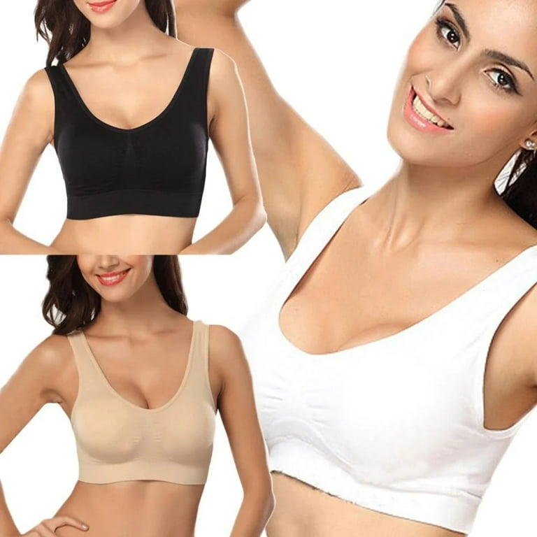 3-Pack: Seamless Miracle Bras with Removable Pads - Assorted Color Sets 