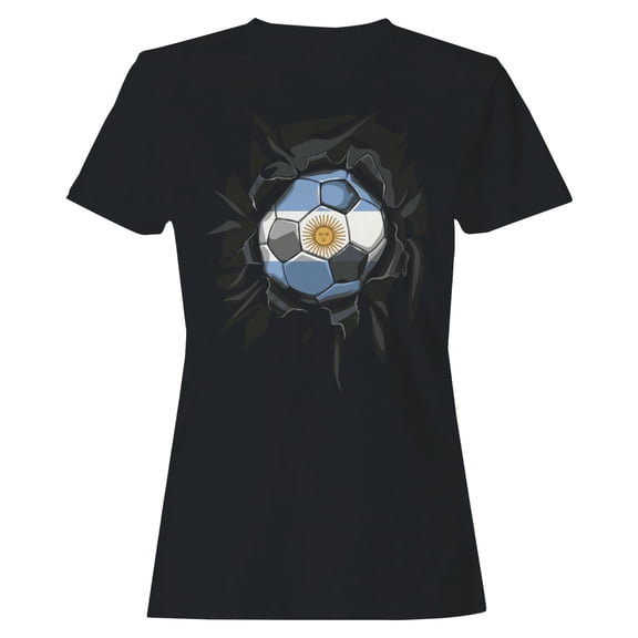 Argentina Soccer Breakout Women's Black T-shirt