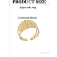thumbnail image 2 of Anillo de acero inoxidable con diseño geométrico y rayas verticales anchas, dorado, para mujer, joyería personalizada, 13,5 mm, 2 of 3
