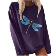 thumbnail image 1 of Chandail à Manches Longues Imprimé Papillon Couleur Unie Mode pour Femmes, 1 of 3