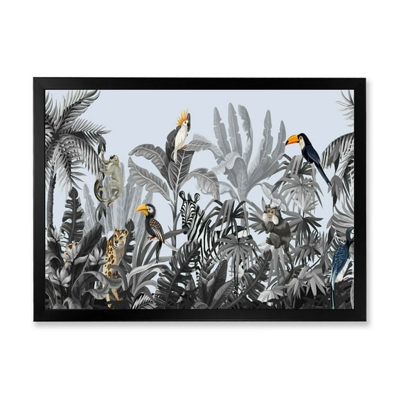 Designart 'Birds and Peonies With Chinoiserie VIII' Farmhouse Framed Art Print