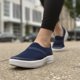 thumbnail image 4 of Zapato OOFOS oOMG Low azul marino y blanco para mujer, talla 5, 4 of 7