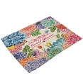 thumbnail image 1 of Juego de manteles individuales antideslizantes con estampado de pájaros y flores vibrantes, resistentes al calor, para cuencos, platos y tenedores, 1 of 3