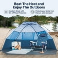 Lightspeed Outdoors Quick Cabana Beach Tent, Portable PopUp Sun Shade Shelter, Blue Tide