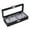 Black, variant on Clear Viewing Glass Top Organizers With Partitioned Smartwatch Storage Sections
