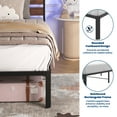 thumbnail image 6 of Lusimo 14" Twin Size LED Bed Frame with Storage Headboard and Charging Station Sturdy Metal Platform Bed with Round Footboard & 12'' Large Under Bed Storage, 6 of 14