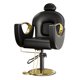 thumbnail image 1 of Silla de barbero hidráulica profesional reclinable 130° – Base metálica estable – Altura y cajón de almacenamiento 360° ajustables – Asiento viscoelástico, cuero PU fácil de limpiar, 1 of 8